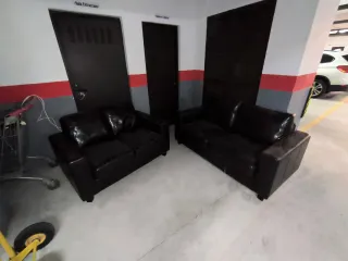 Sofá Cama Cuero Sintético Negro