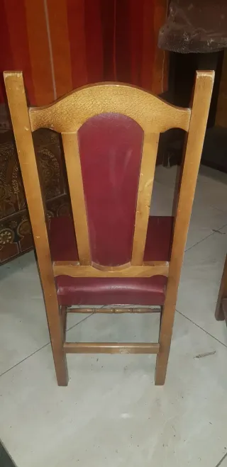 Juego 3 Sillas Madera y Piel + 1 Regalo