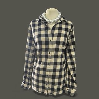 Camicia Zara donna quadri bianco nero
