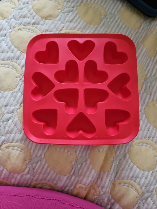 Molde Silicona Corazones Rojo