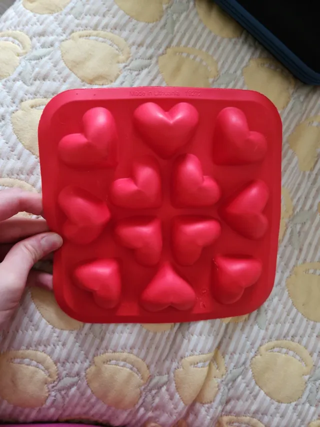 Molde Silicona Corazones Rojo