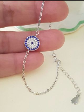 Pulsera Ojo Turco Plata y Circonitas