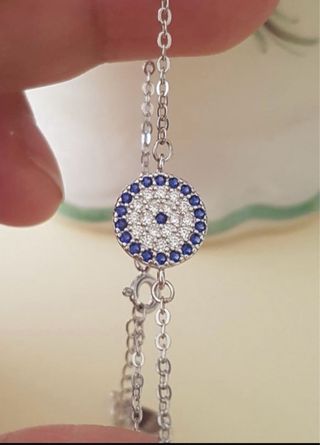 Pulsera Ojo Turco Plata y Circonitas