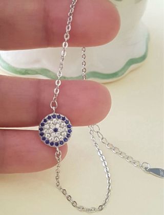 Pulsera Ojo Turco Plata y Circonitas