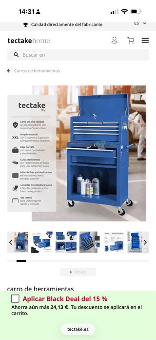 Carro de herramientas tectake