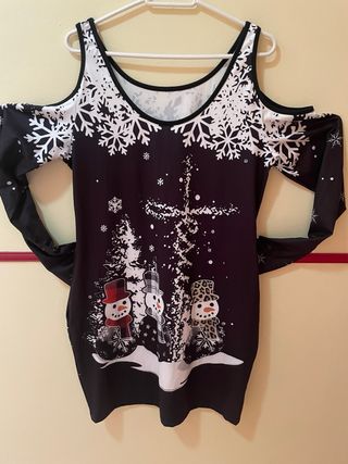 Vestido Navideño Muñecos Nieve