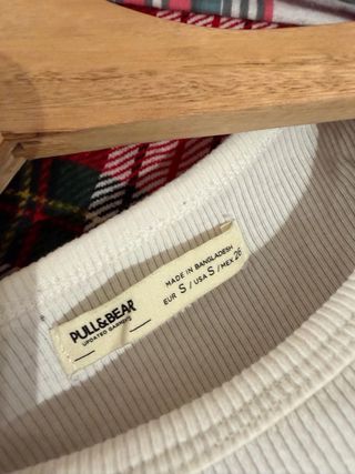 Camiseta Pull&Bear manga larga blanca Talla S