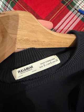 Camiseta manga larga negra Pull&Bear Talla XS
