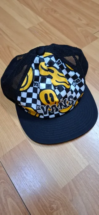 Gorra Vans Checkerboard Smiley Negra Amarilla