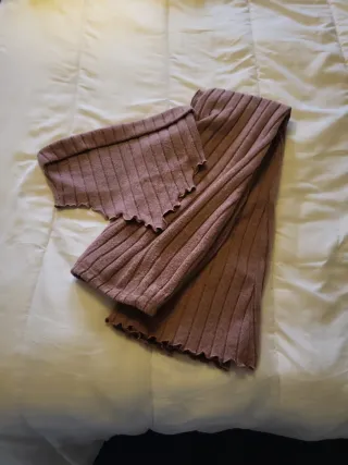 Conjunto top y pantalón rosa T-XS