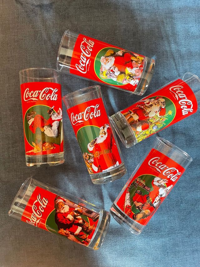 Set 6 Bicchieri vintage Coca Cola Natale 1998