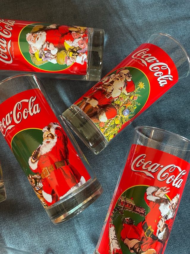 Set 6 Bicchieri vintage Coca Cola Natale 1998