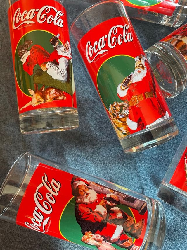Set 6 Bicchieri vintage Coca Cola Natale 1998