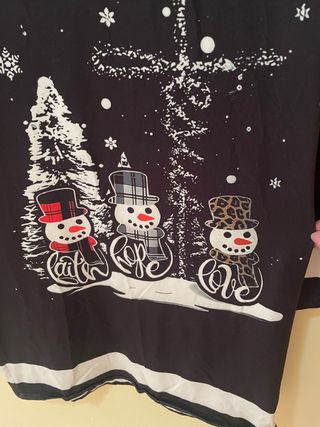 Vestido Navideño Negro Muñecos Nieve