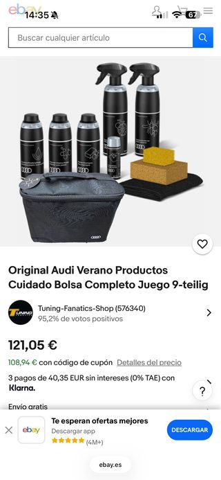 Kit Limpieza Audi 9 Lavado NUEVO