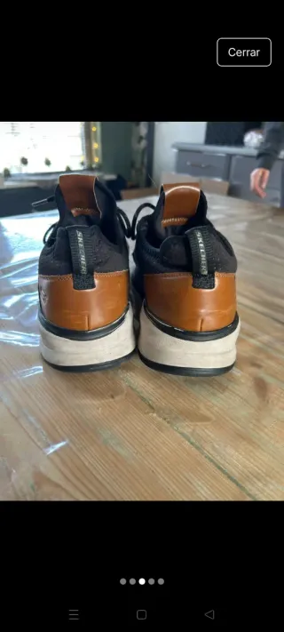 Zapatillas Skechers Hombre Talla 45 Negro/Marrón