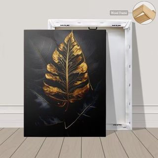 3 QUADRI Stampe Tele CANVAS Poster Moderni Foglie