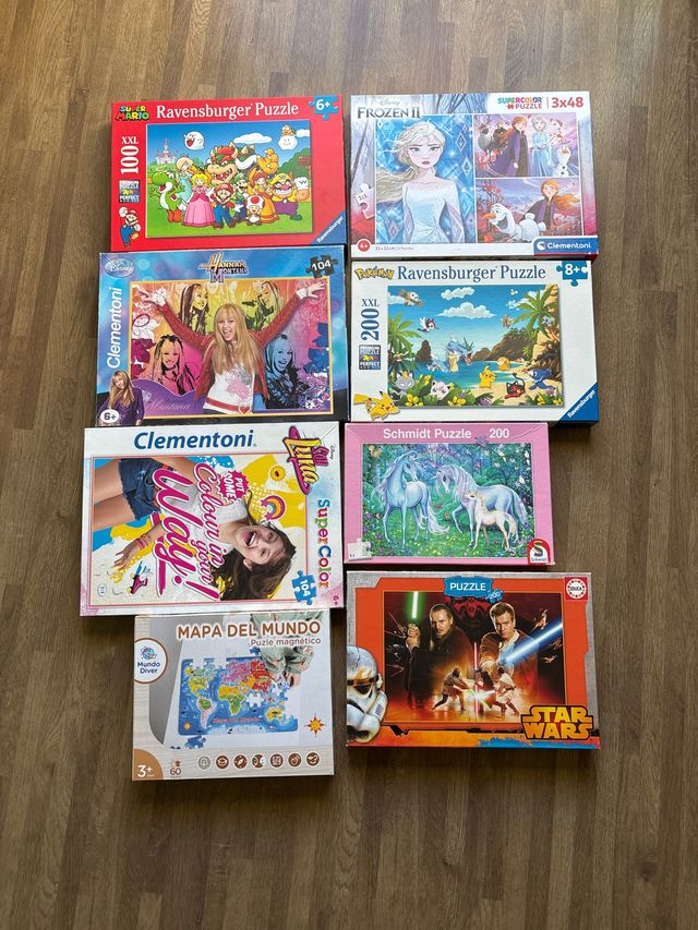 Lote 8 Puzzles Ravensburger, Clementoni, Frozen, S