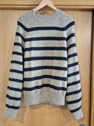 Jersey de rayas beige y negro