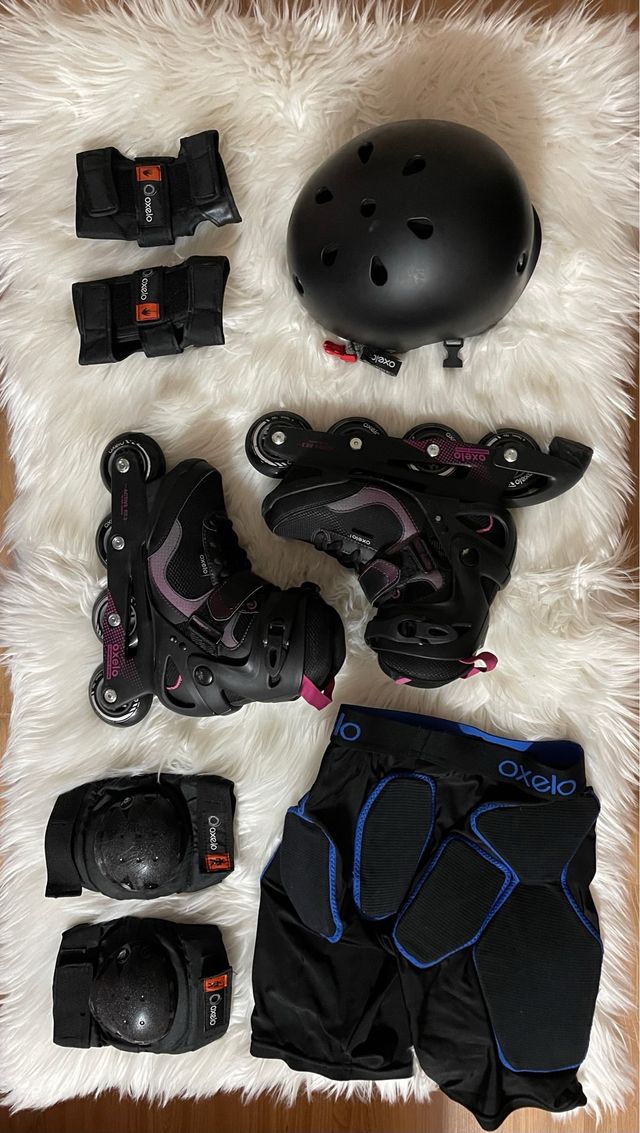 Casco y protecciones patinaje Oxelo
