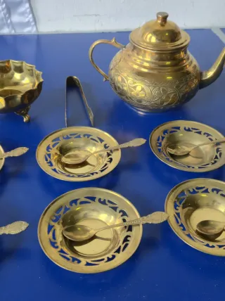 Set Tè/Caffè Vintage in Ottone