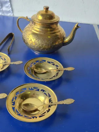 Set Tè/Caffè Vintage in Ottone