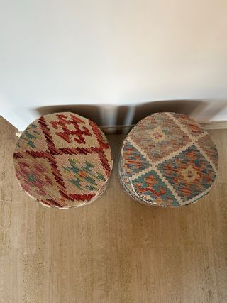 Coppia di pouf stampati