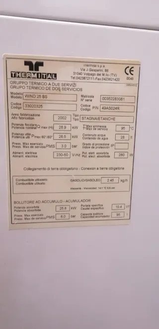 Caldera Diesel Thermital Blanca