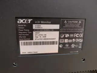 Monitor LCD Acer Negro/Gris