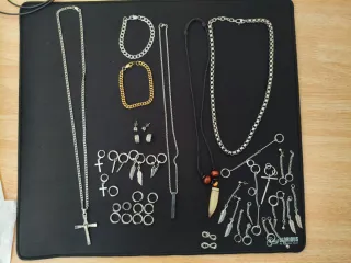 Lote Joyería Acero: Colgantes, Pulseras y Pendient