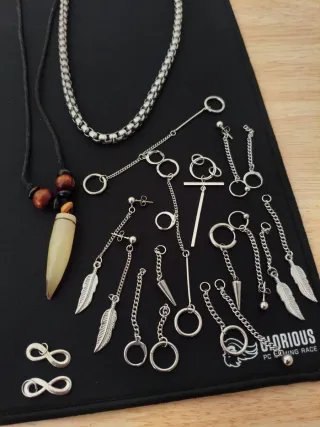 Lote Joyería Acero: Colgantes, Pulseras y Pendient