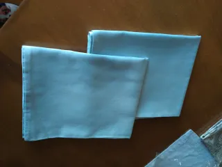 Coppia federe rasatello cotone verde acqua