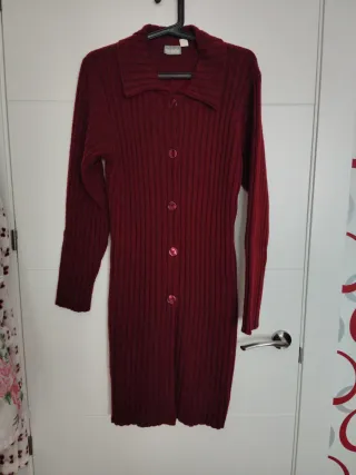 Chaqueta de lana burdeos