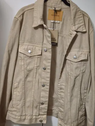 Chaqueta vaquera Pull&Bear beige hombre