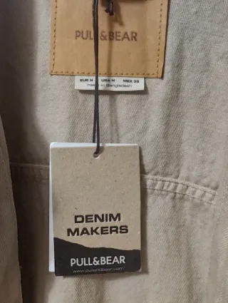 Chaqueta vaquera Pull&Bear beige hombre
