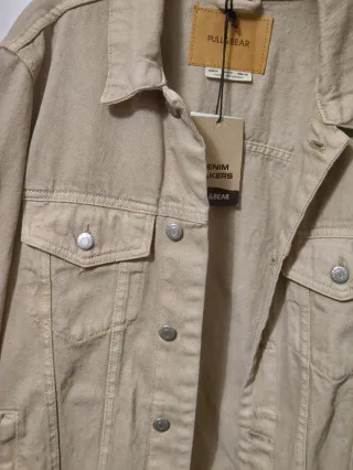 Chaqueta vaquera Pull&Bear beige hombre