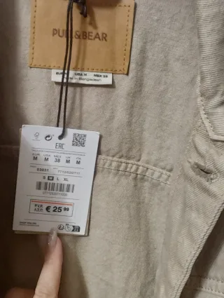 Chaqueta vaquera Pull&Bear beige hombre