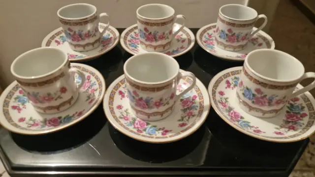 Juego de café 6 servicios floral