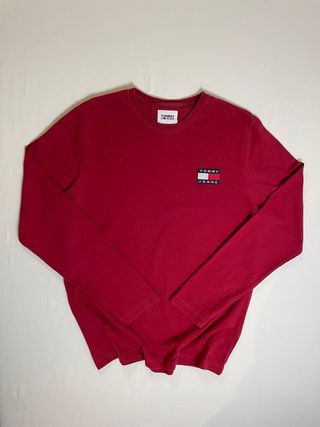 Jersey Fino Tommy Hilfiger Rojo Cuello Redondo M