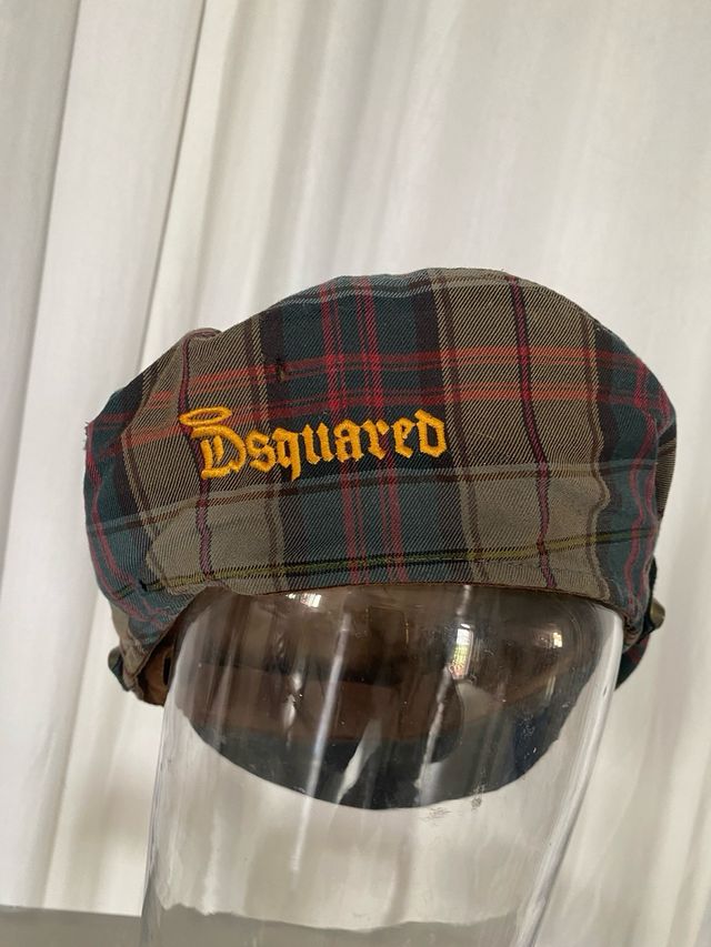 Gorra Dsquared2 Piel y Tejido Tartán