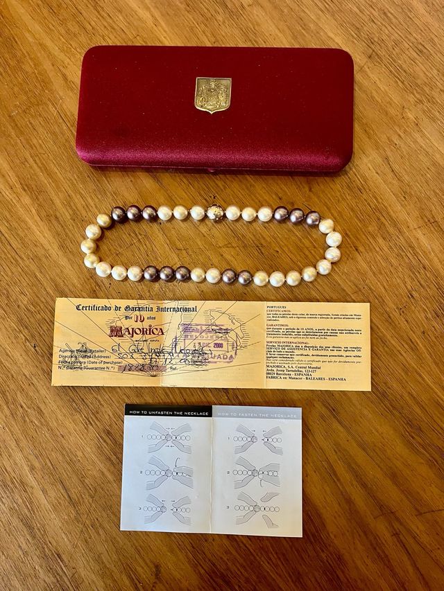 Collana Perle MAJORICA bianco/malva 46cm/12mm