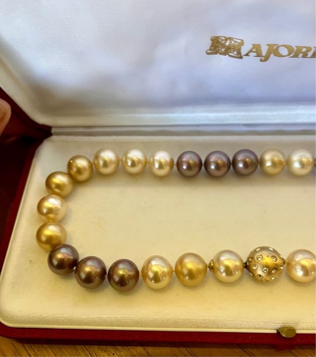 Collana Perle MAJORICA bianco/malva 46cm/12mm