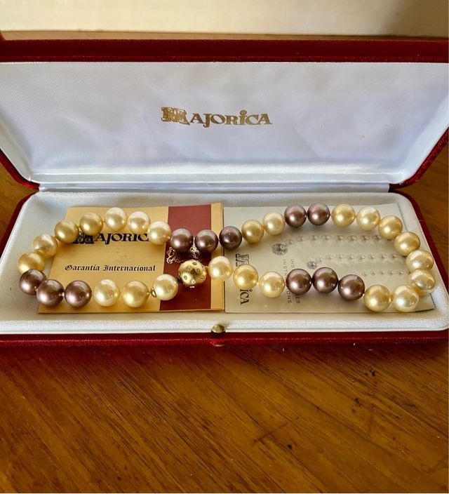 Collana Perle MAJORICA bianco/malva 46cm/12mm