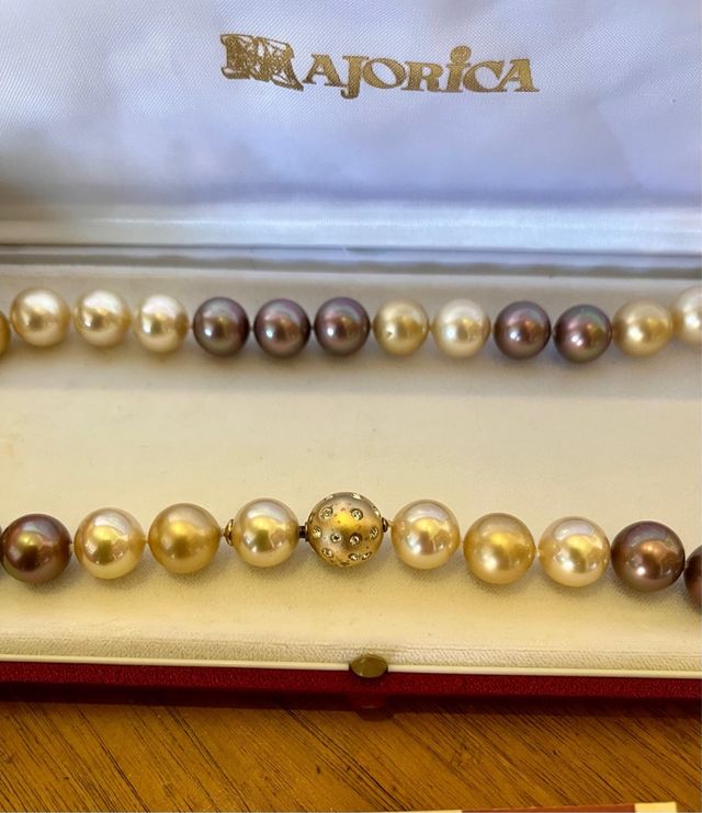 Collana Perle MAJORICA bianco/malva 46cm/12mm