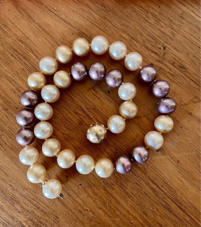 Collana Perle MAJORICA bianco/malva 46cm/12mm