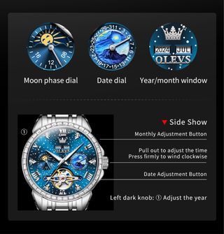 Reloj OLEVS MOON PHASE STAR RIVER
