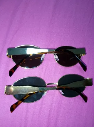 2 Gafas de Sol Ovaladas Doradas