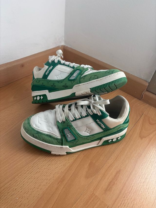 Zapatillas Louis Vuitton Trainer Verdes Blancas