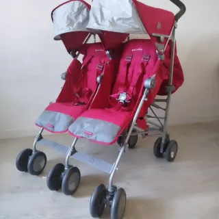 Carrinho Gêmeos Maclaren Twin Techno Rosa
