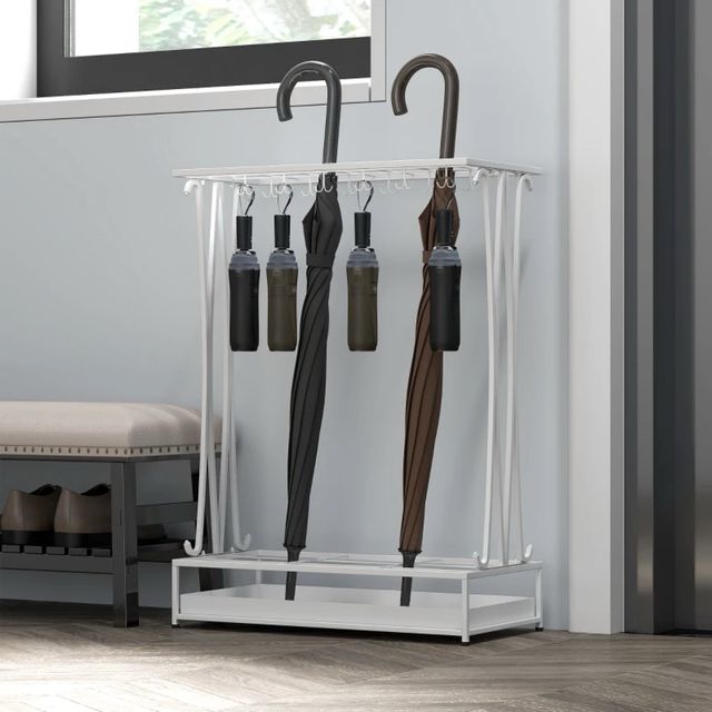 Paragüero Moderno Acero Blanco